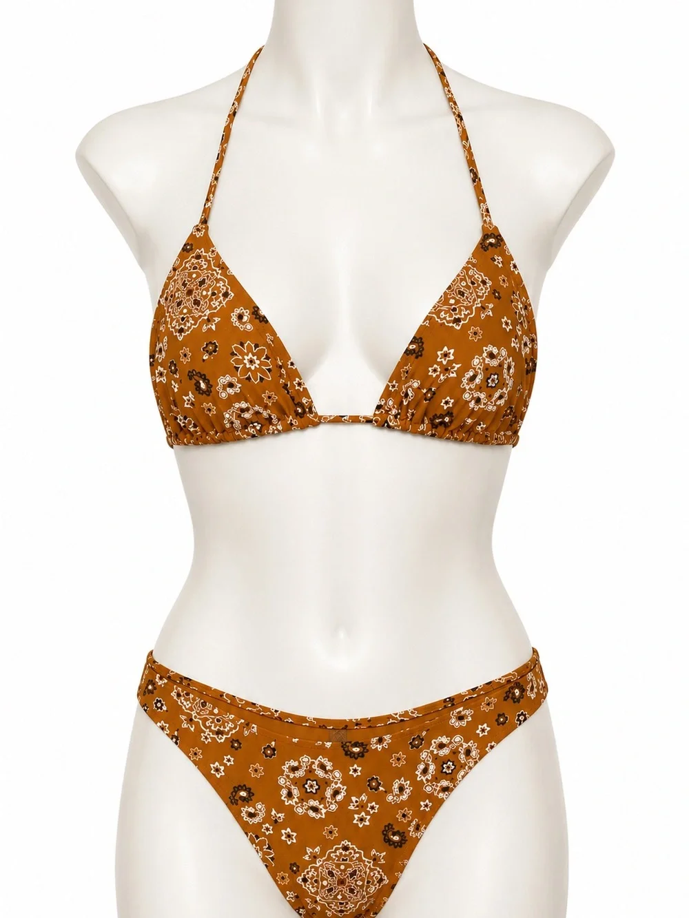 Skims Rust Paisley Triangle Bikini Set - Women Swim